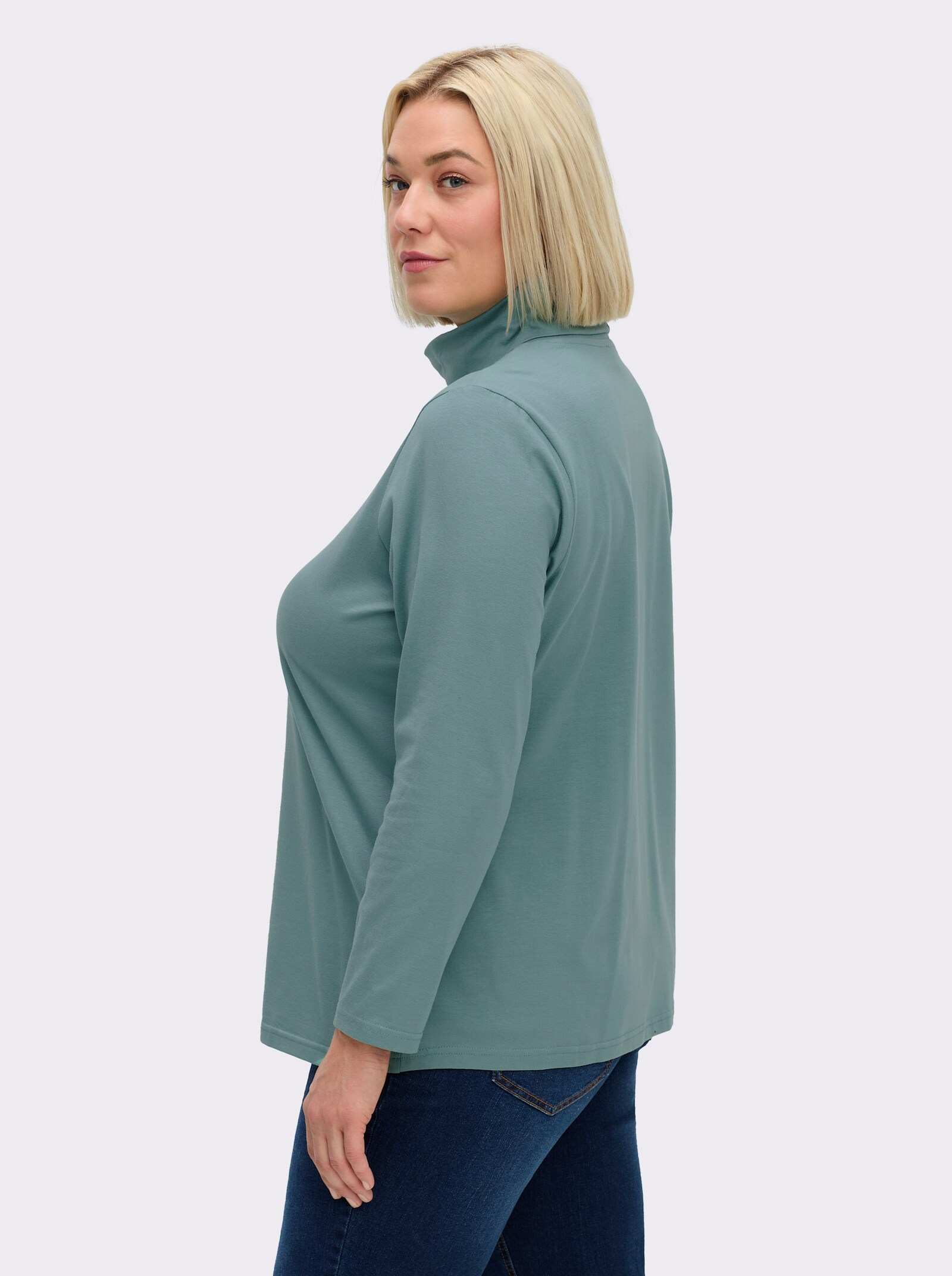Rollkragenshirt mit langen Ärmeln - jade
