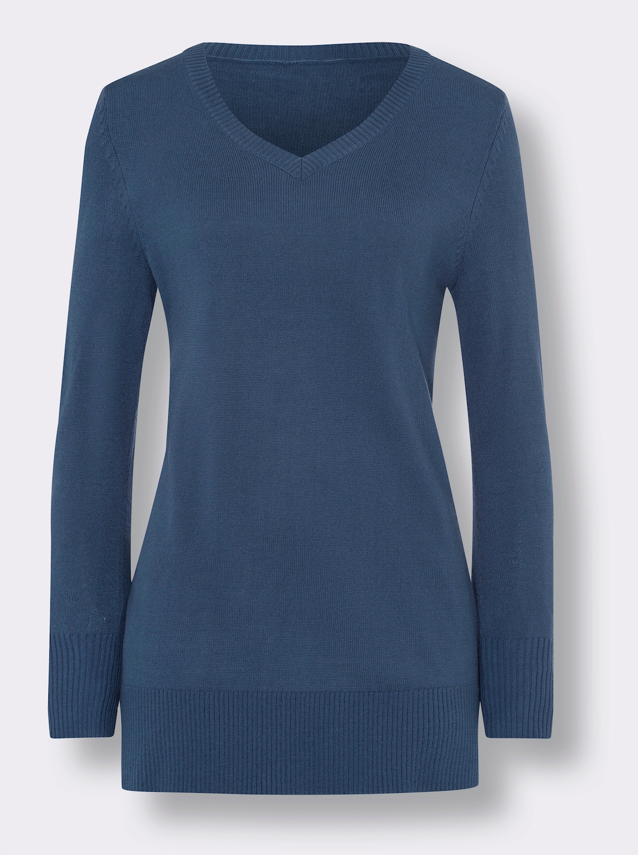 Lange pullover - jeansblauw