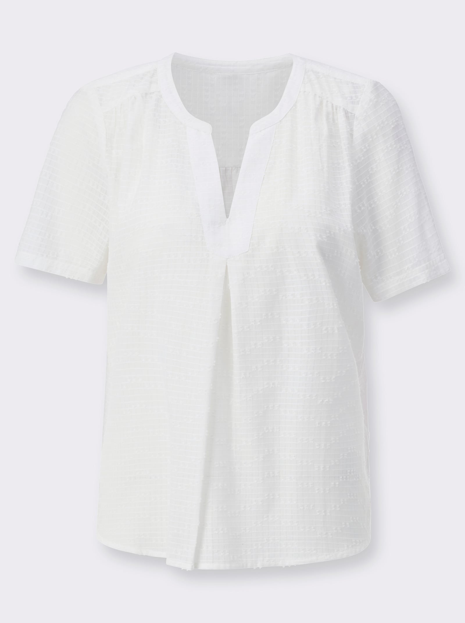 Comfortabele blouse met schouderpas aan voor- en achterzijde. - ecru