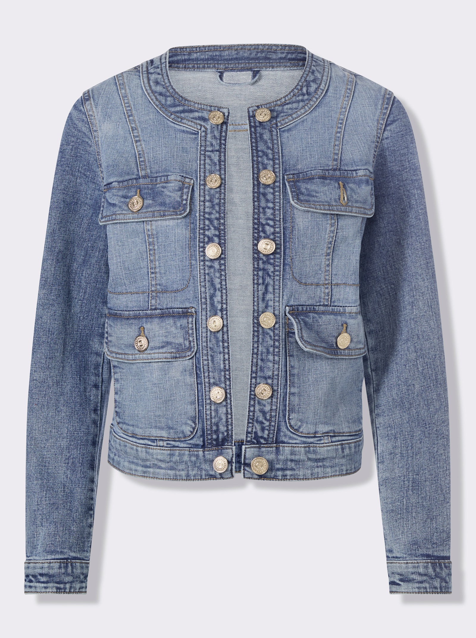 heine Jeansjacke in verschlussloser Form - blue-bleached
