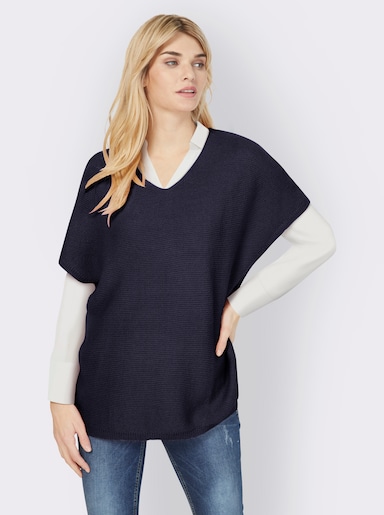 heine Longpullunder im Linksstrick - marine