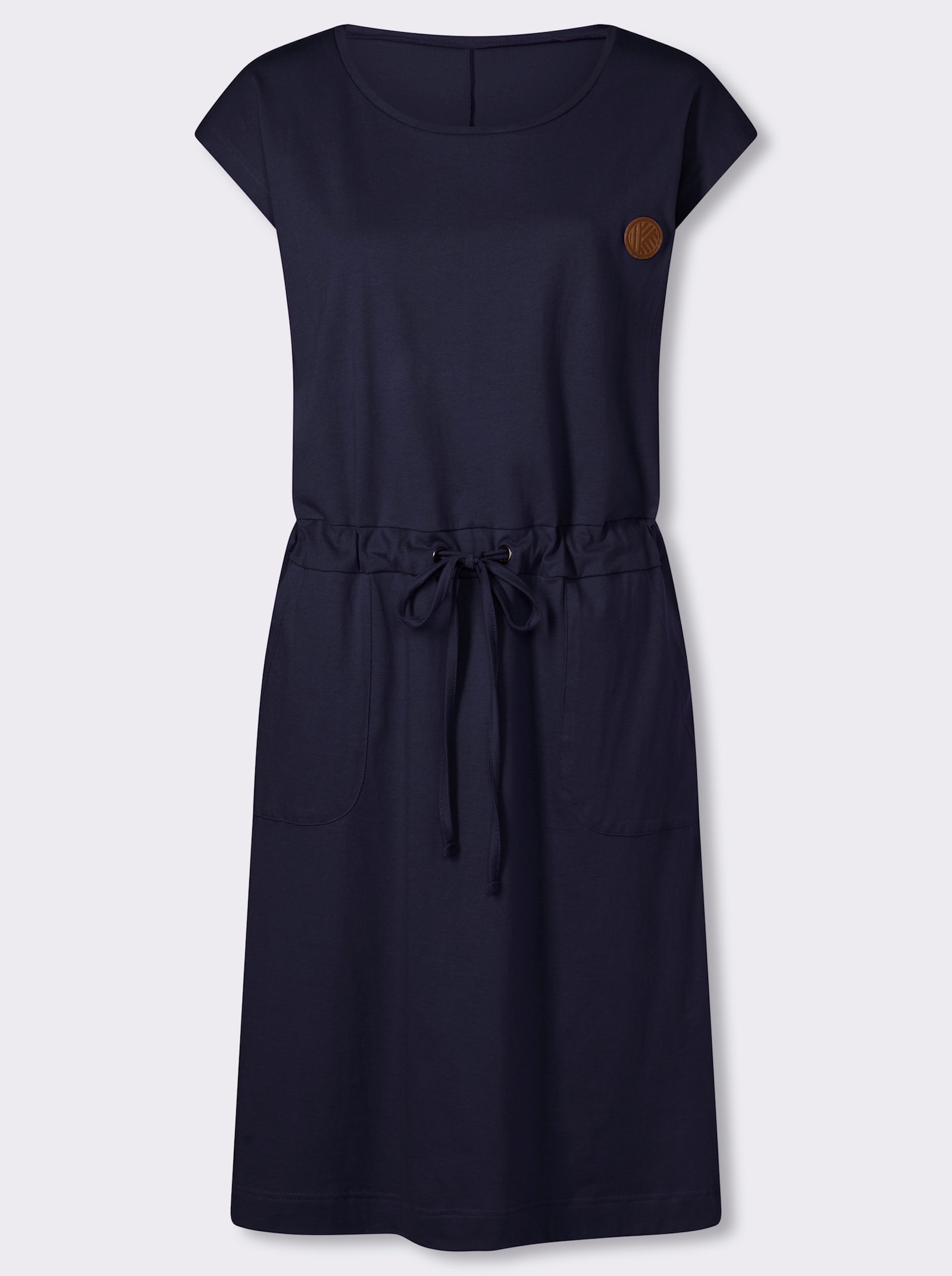 Jerseykleid mit Bindeband - marine