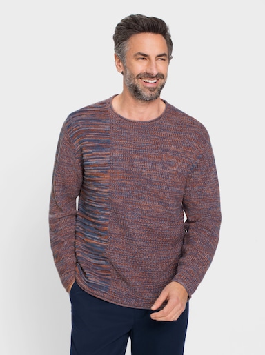 Marco Donati Pullover - rostrot-meliert