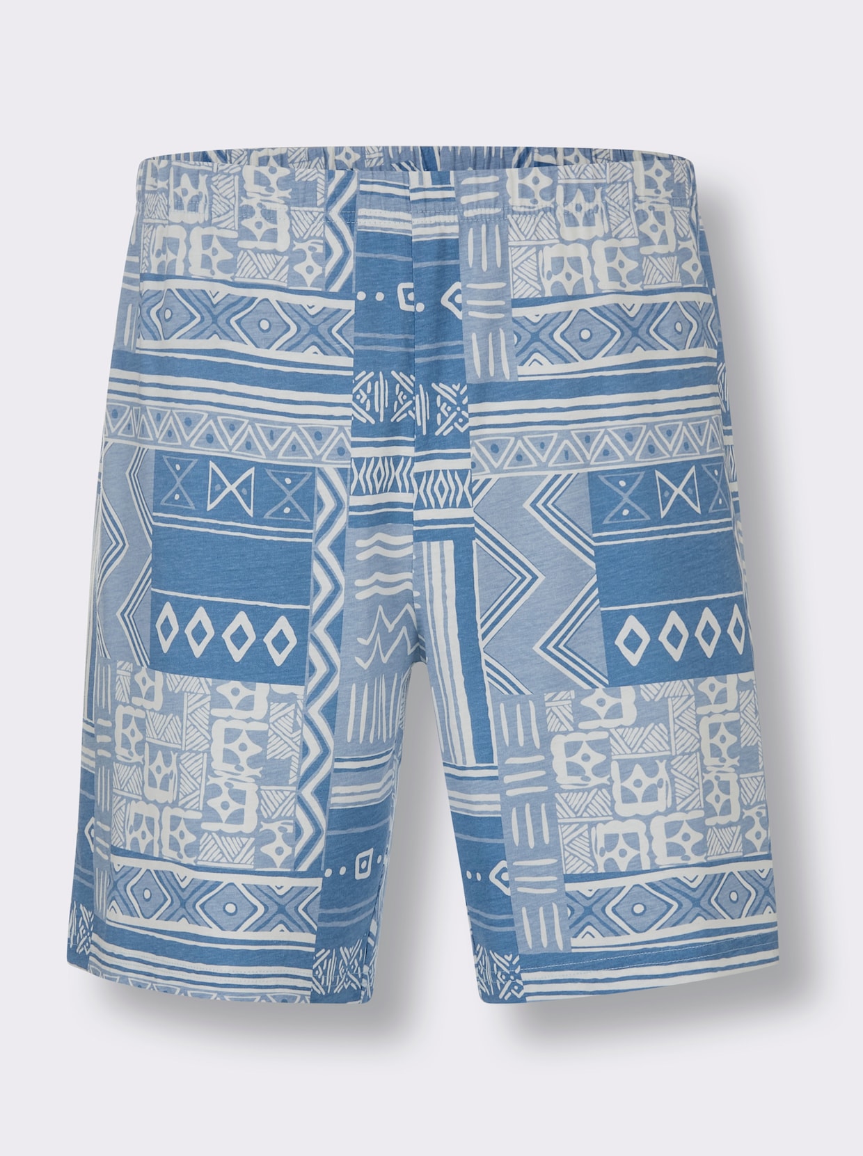 wäschepur men Shortys - ecru-sand-bedruckt + ecru-bleu-bedruckt