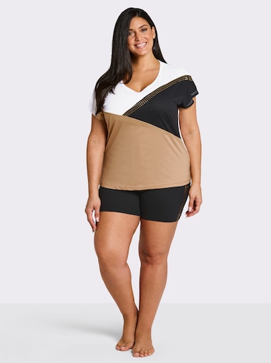 wäschepur Shortys mit Grafik-Muster - camel-schwarz + ecru-camel