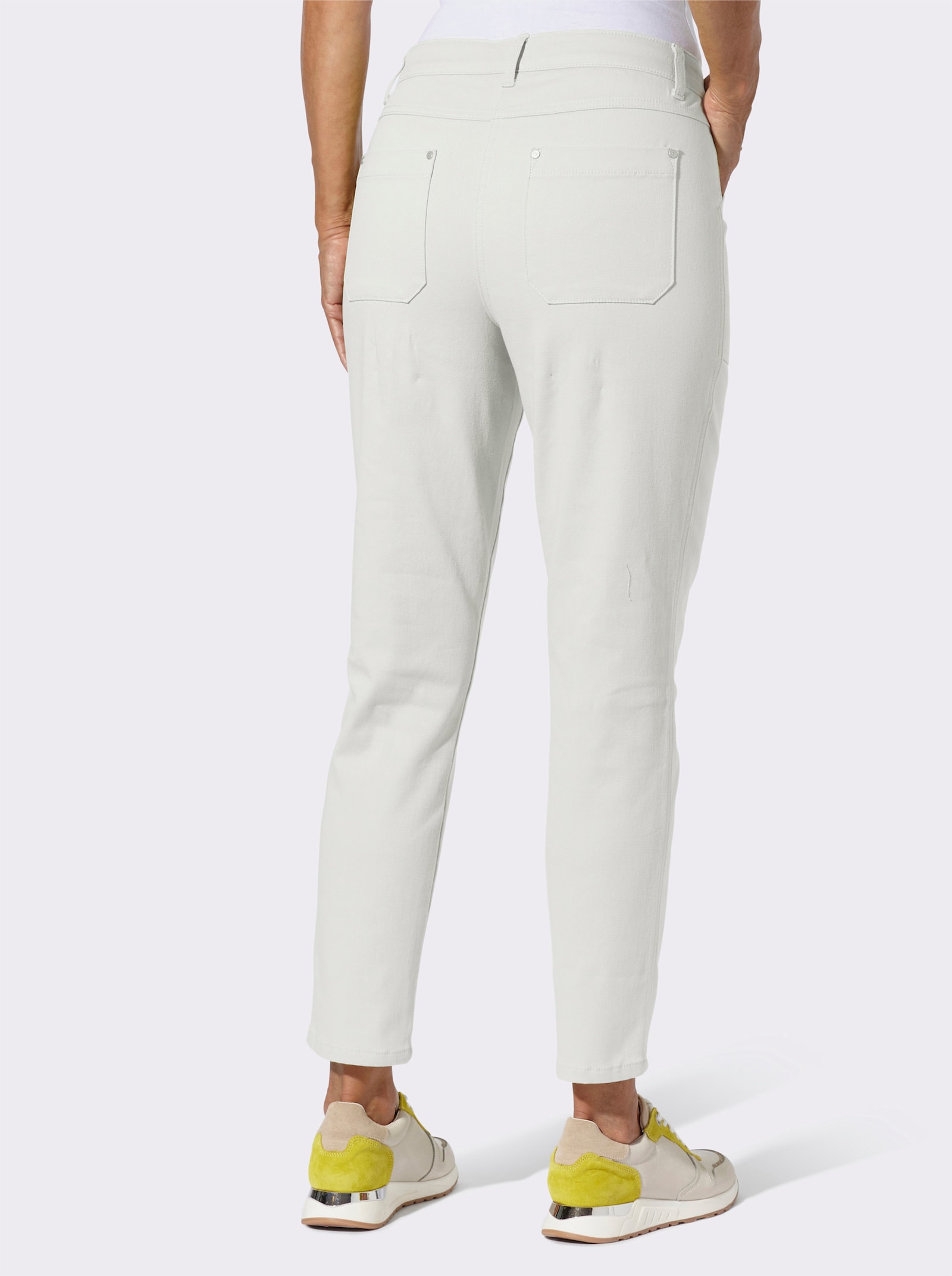 Jeans mit v-förmigem Sattel - weiß