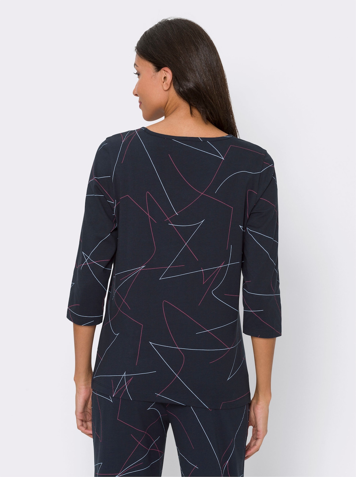 Freizeitshirt - marine-bedruckt