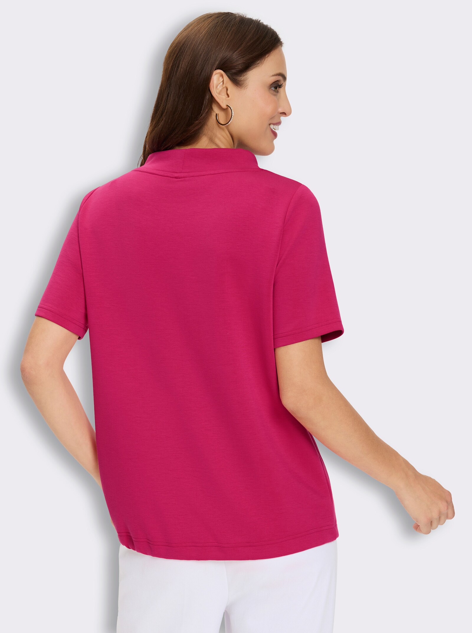 Sweatshirt mit kurzen Ärmeln - pink