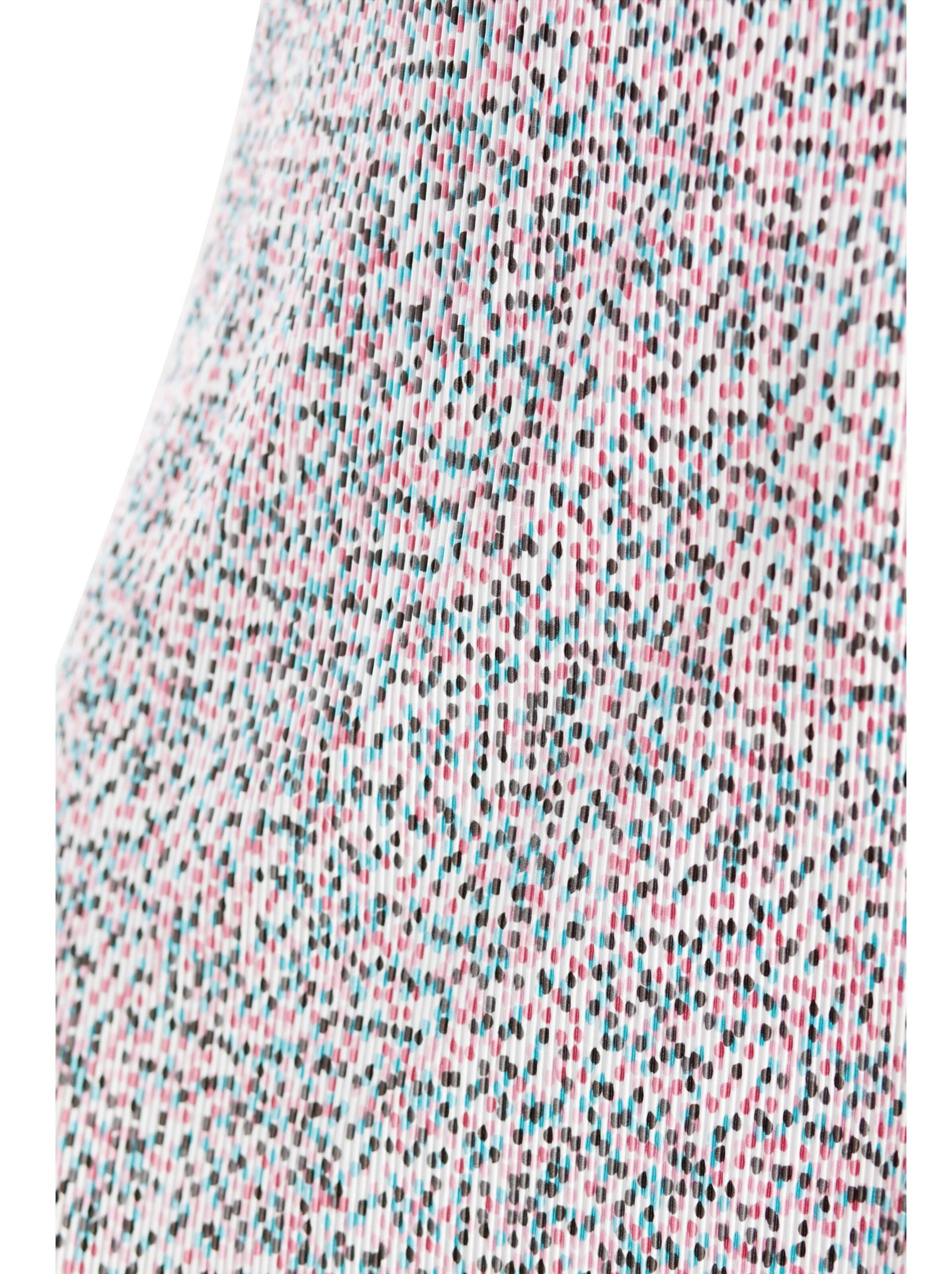 Plisseerock - grau-rosé-bedruckt