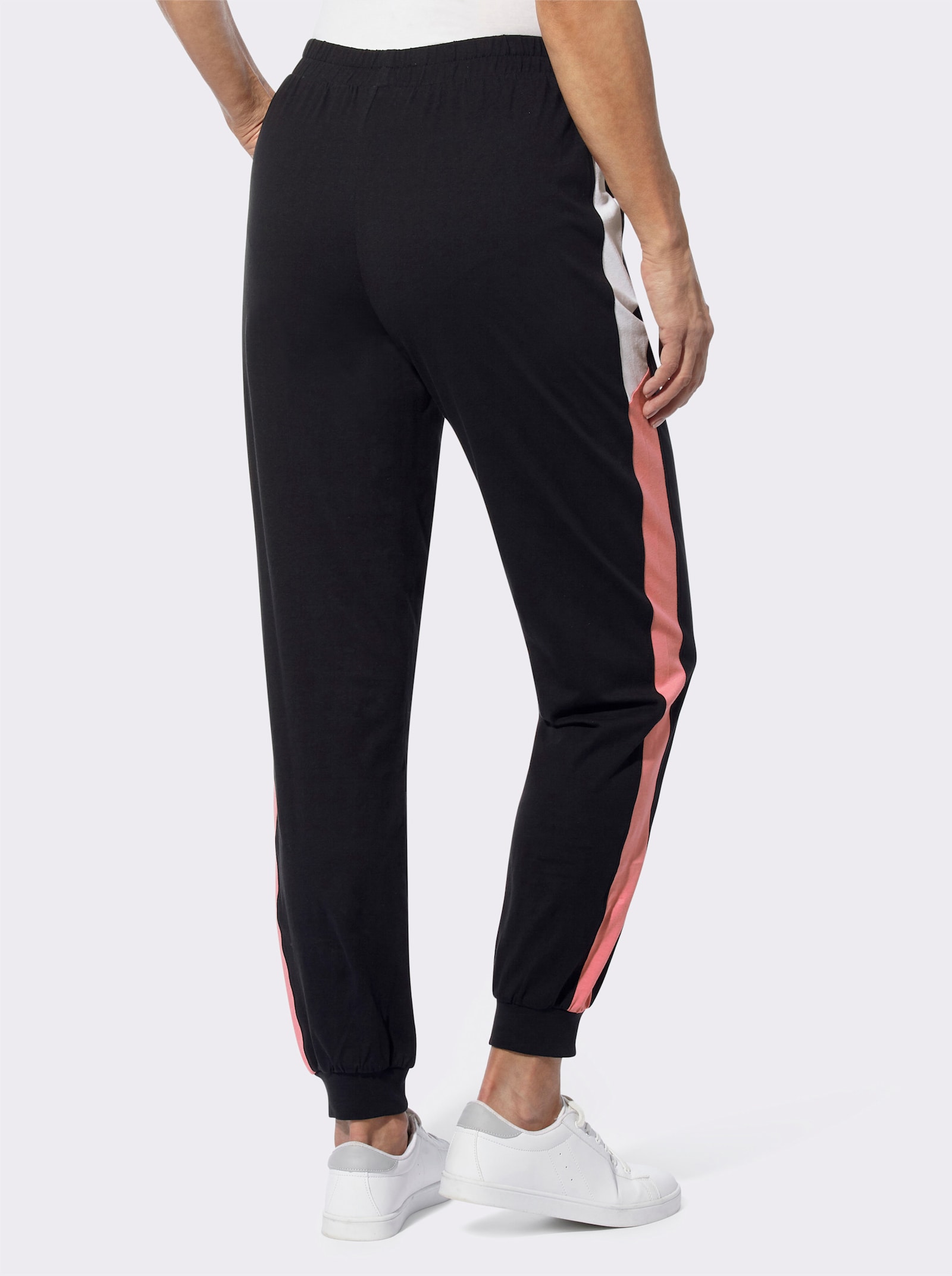 Kalhoty pro volný čas s elastickými náplety - černá