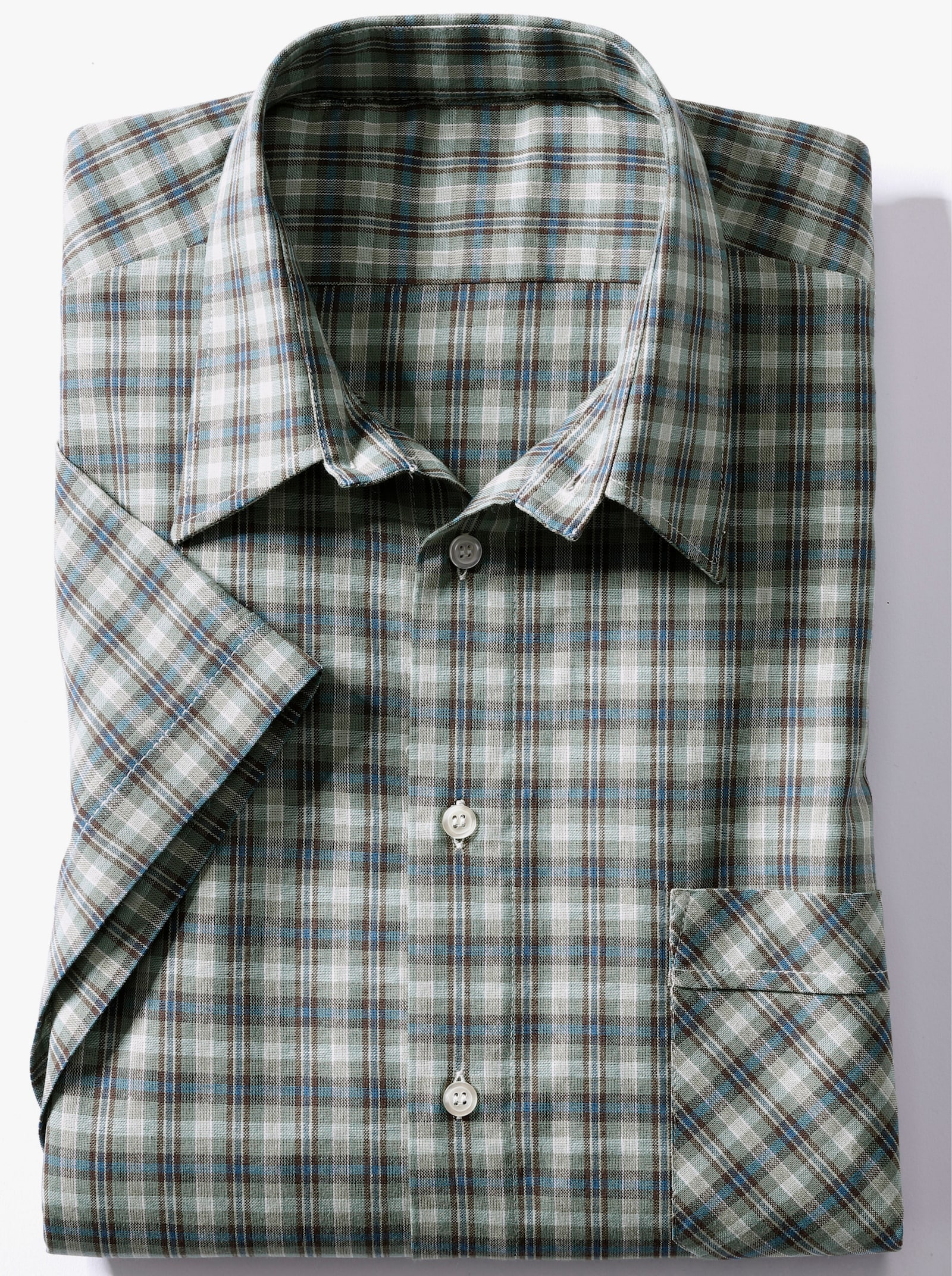 Catamaran Kurzarm-Hemd - grün-kariert