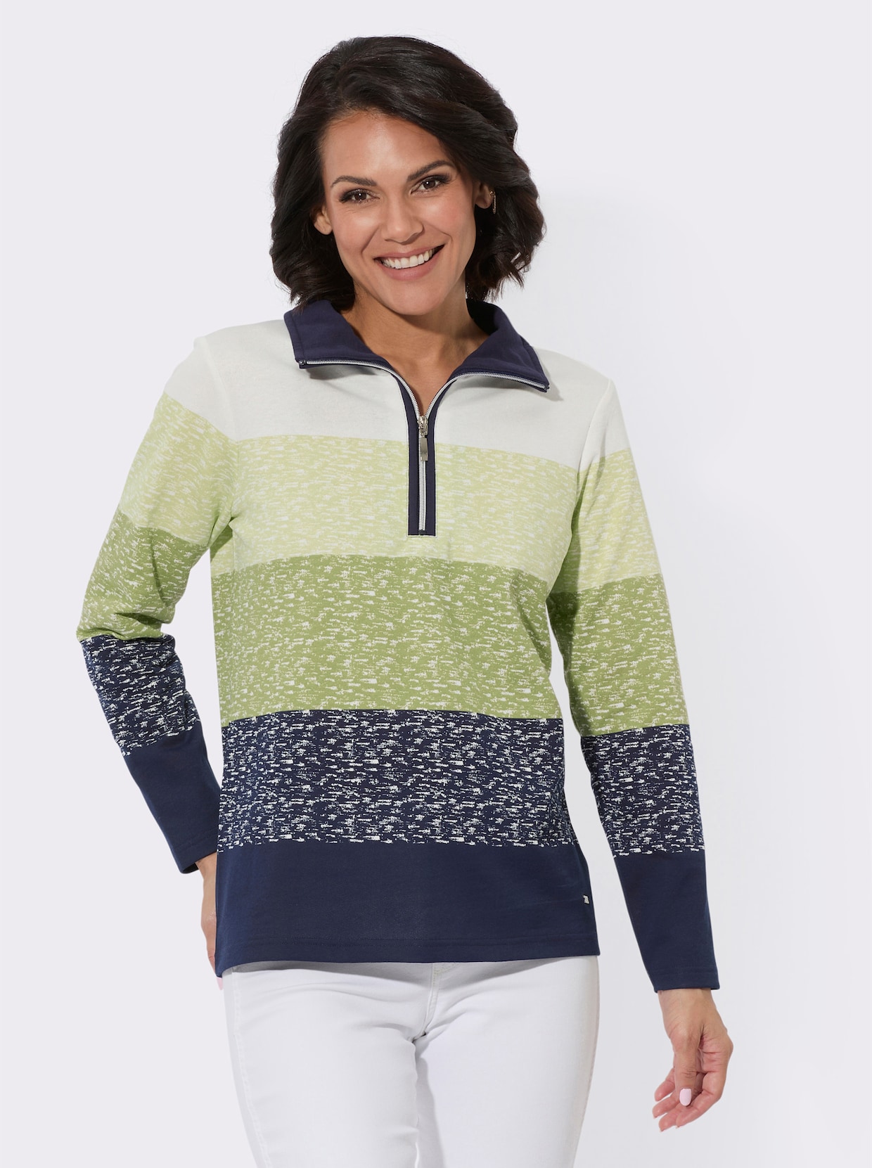Sweatshirt - rietgroen/marine