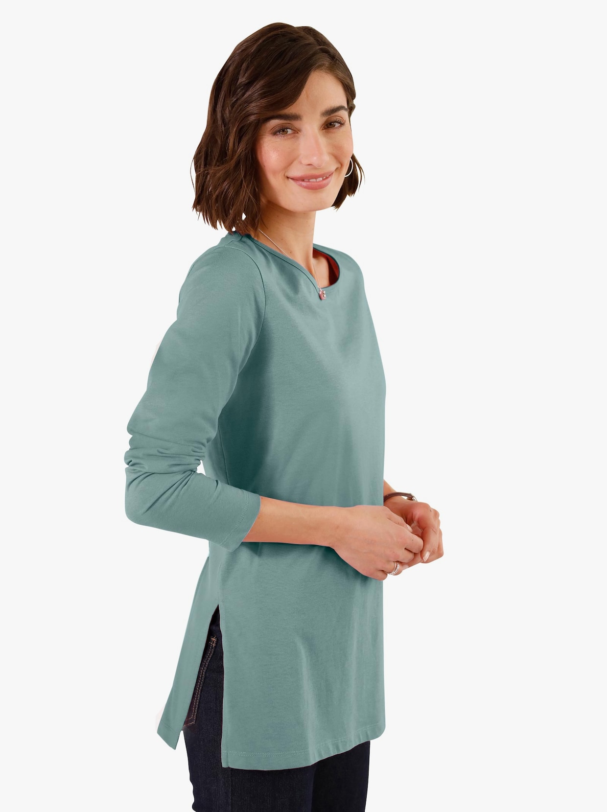Langarmshirt - jade