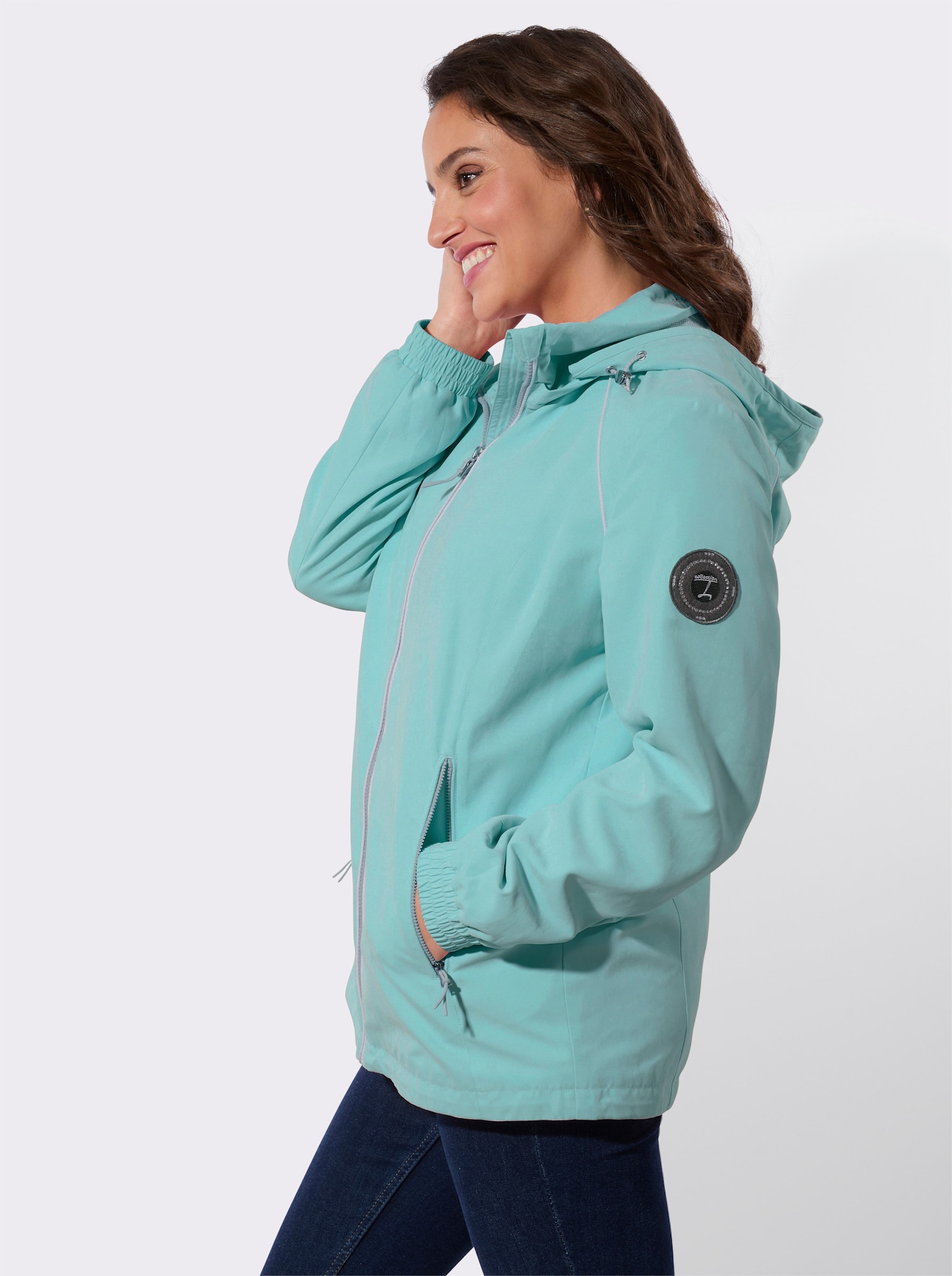 Übergangsjacke mit Tunnelzug auf Taillenhöhe - ozean