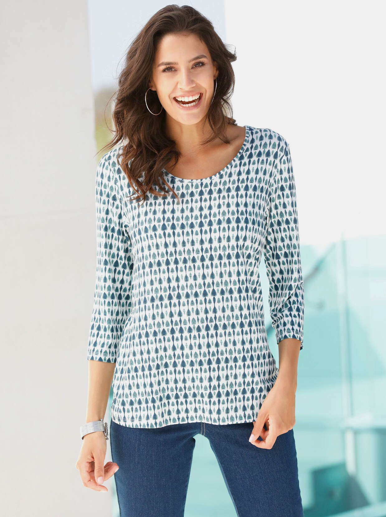 T-shirt imprimé - vert à motifs