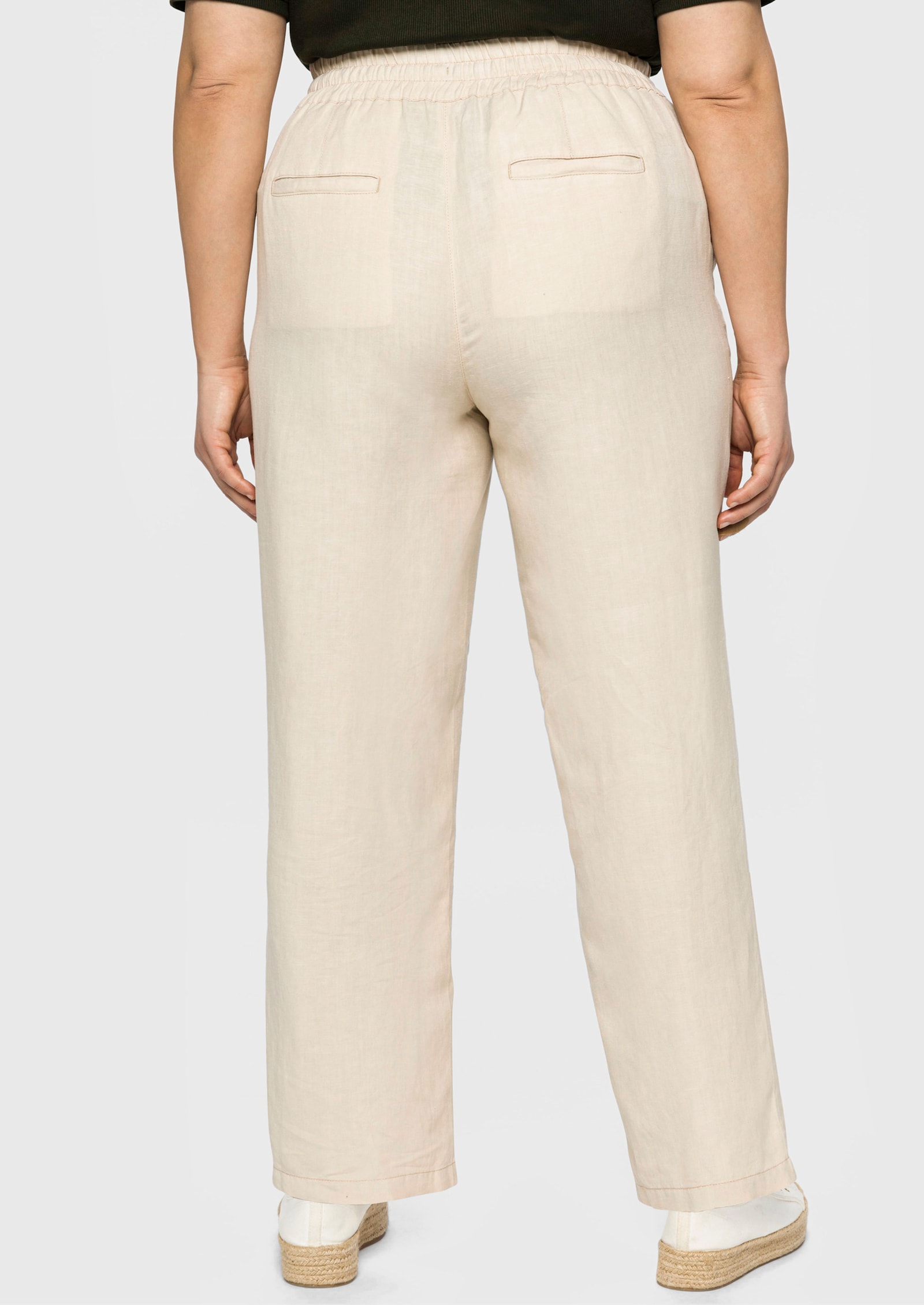 sheego Schlupfhose im Leinen-Mix - natur