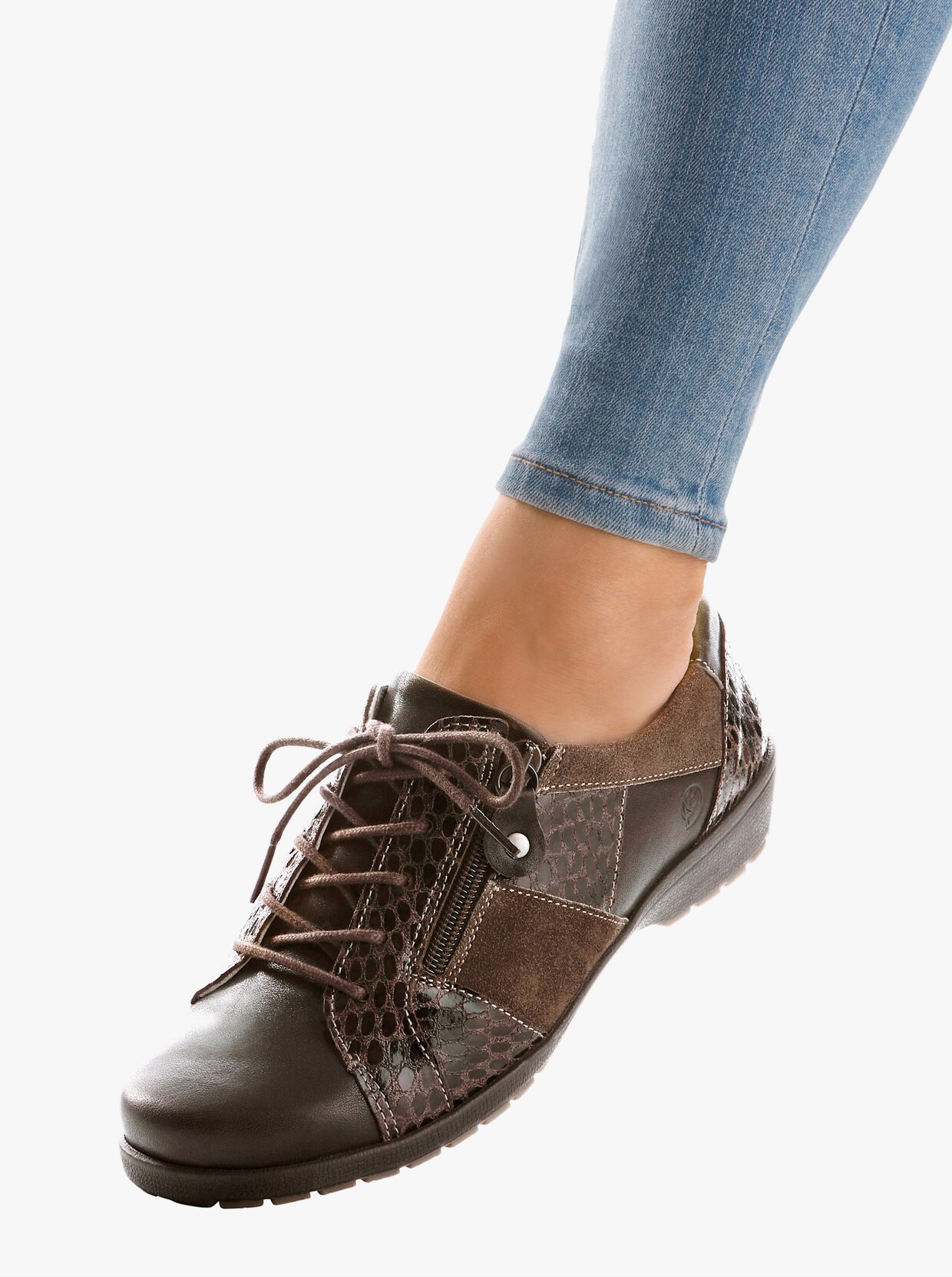 Suave Schnürschuh - braun-taupe