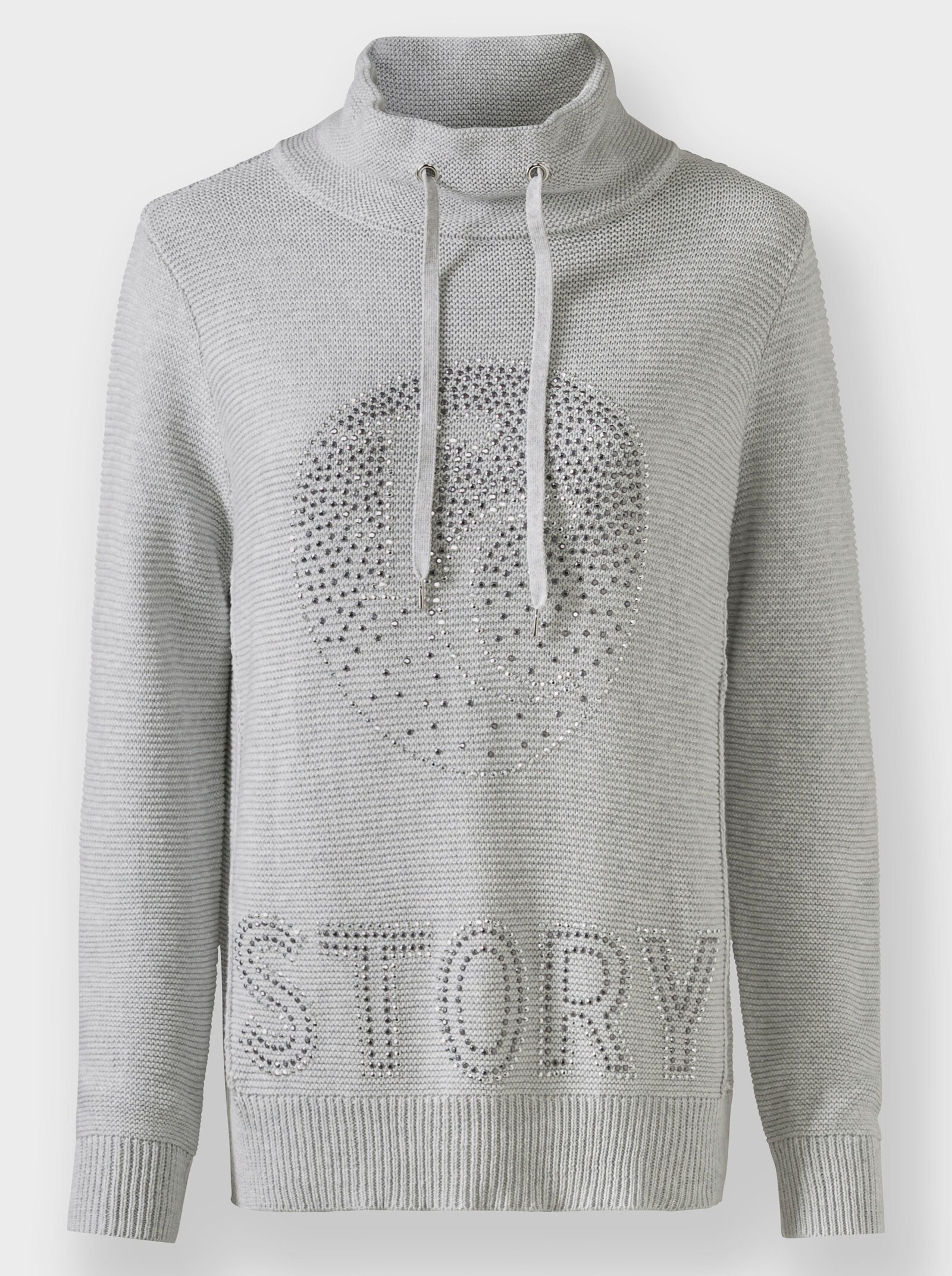 heine Pullover met opstaande kraag en glitterdetails - lichtgrijs gemêleerd