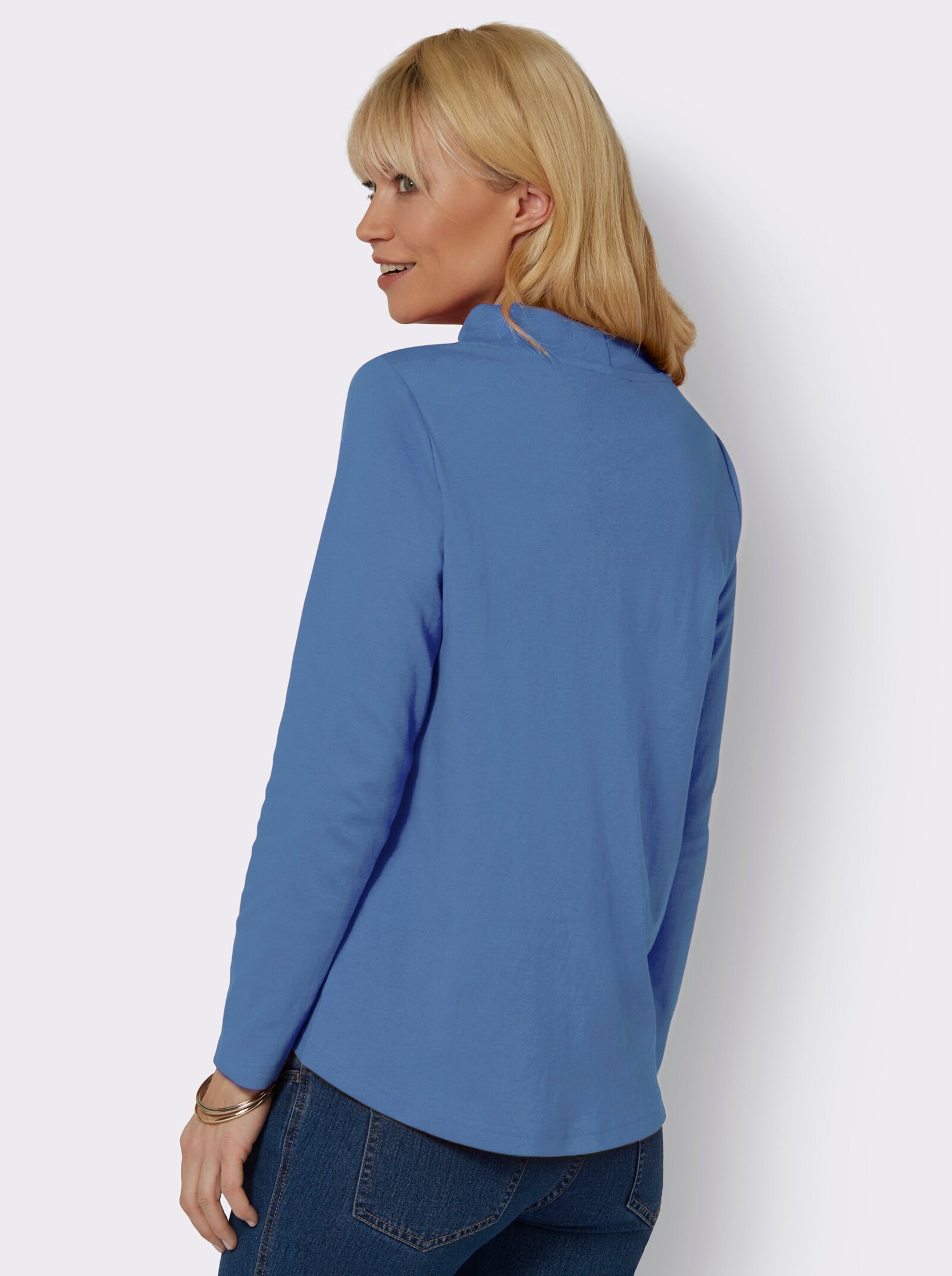 Sweatshirt mit grafischem Druck - mittelblau