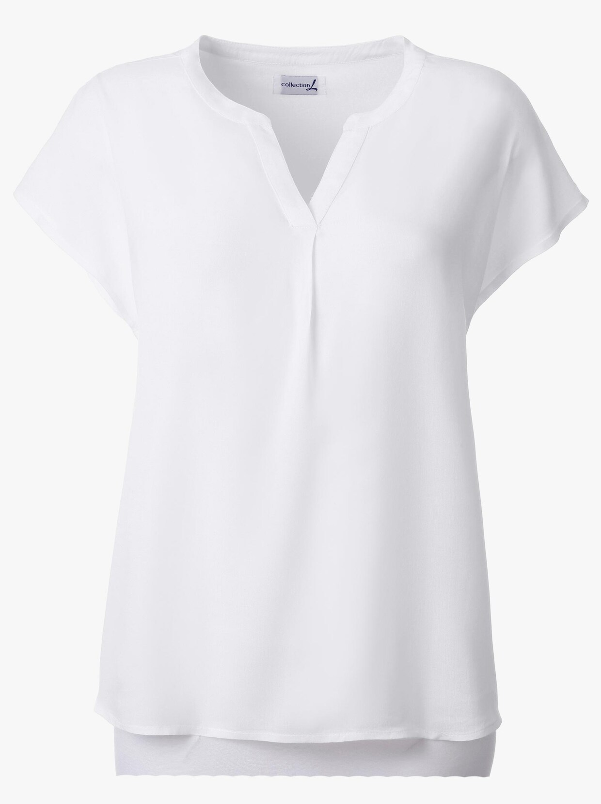 Kurzarm-Bluse - wollweiß