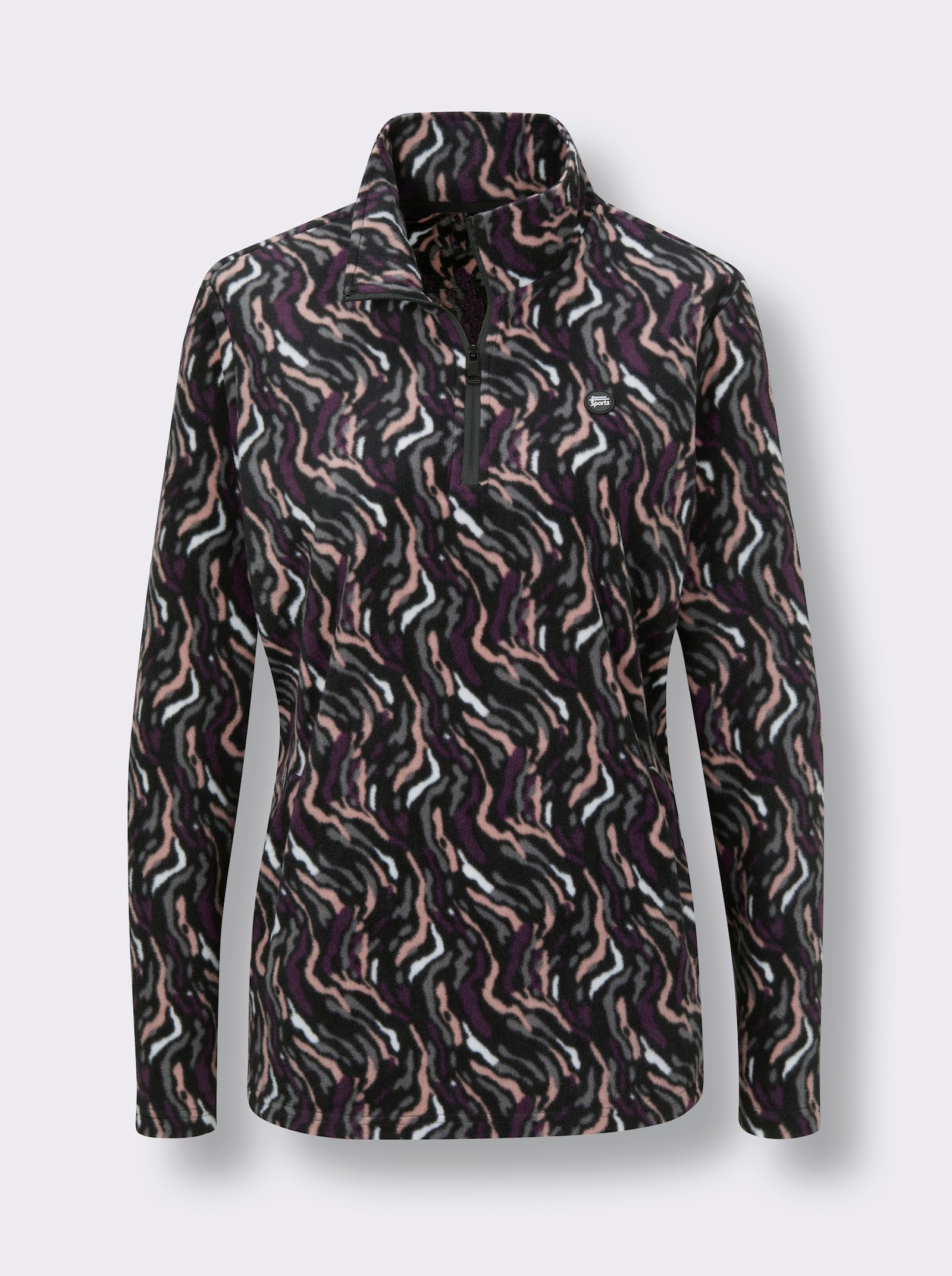 Catamaran Sports Fleeceshirt mit 2 Leistentaschen - schwarz-gemustert