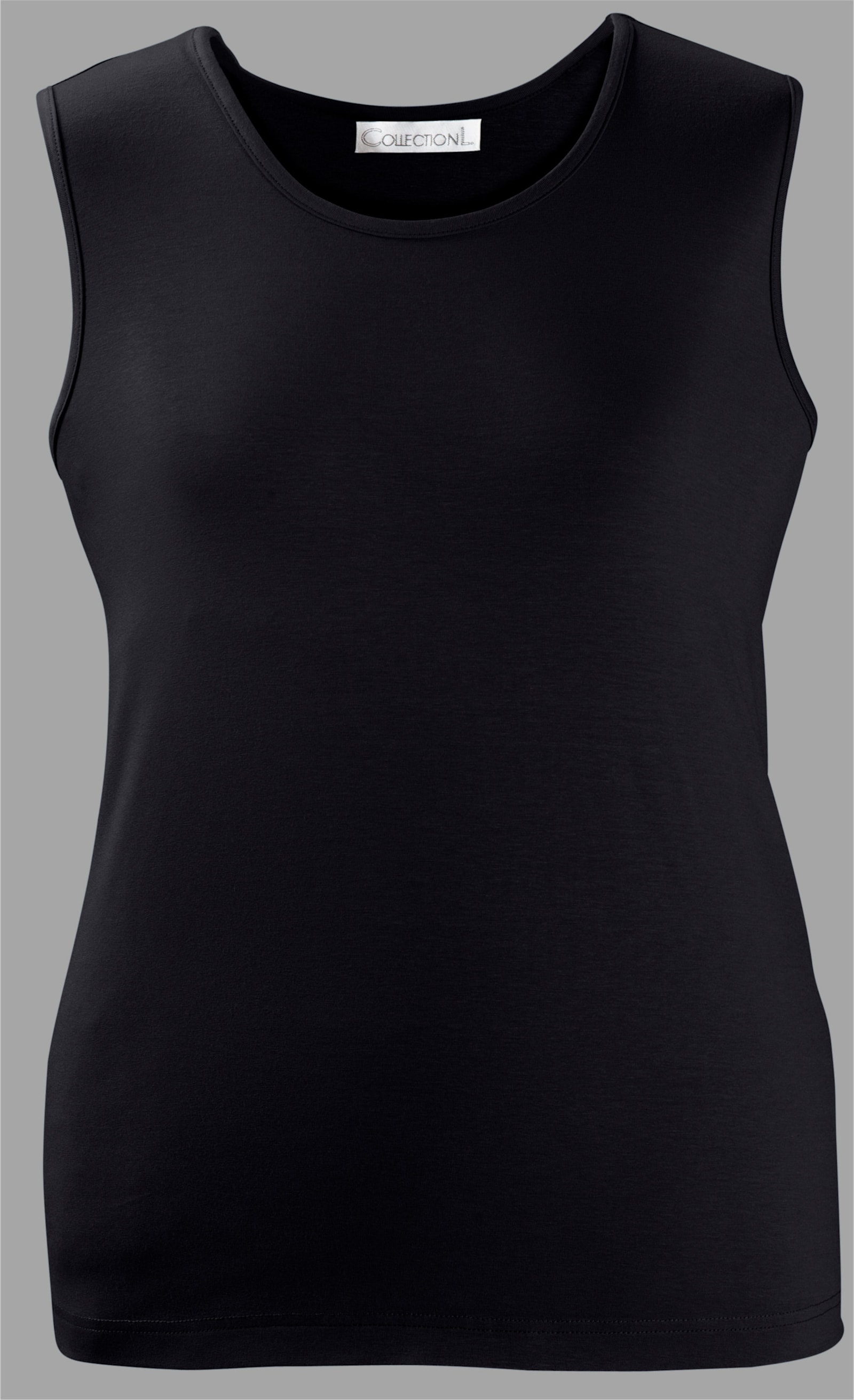 Top met ronde hals - zwart