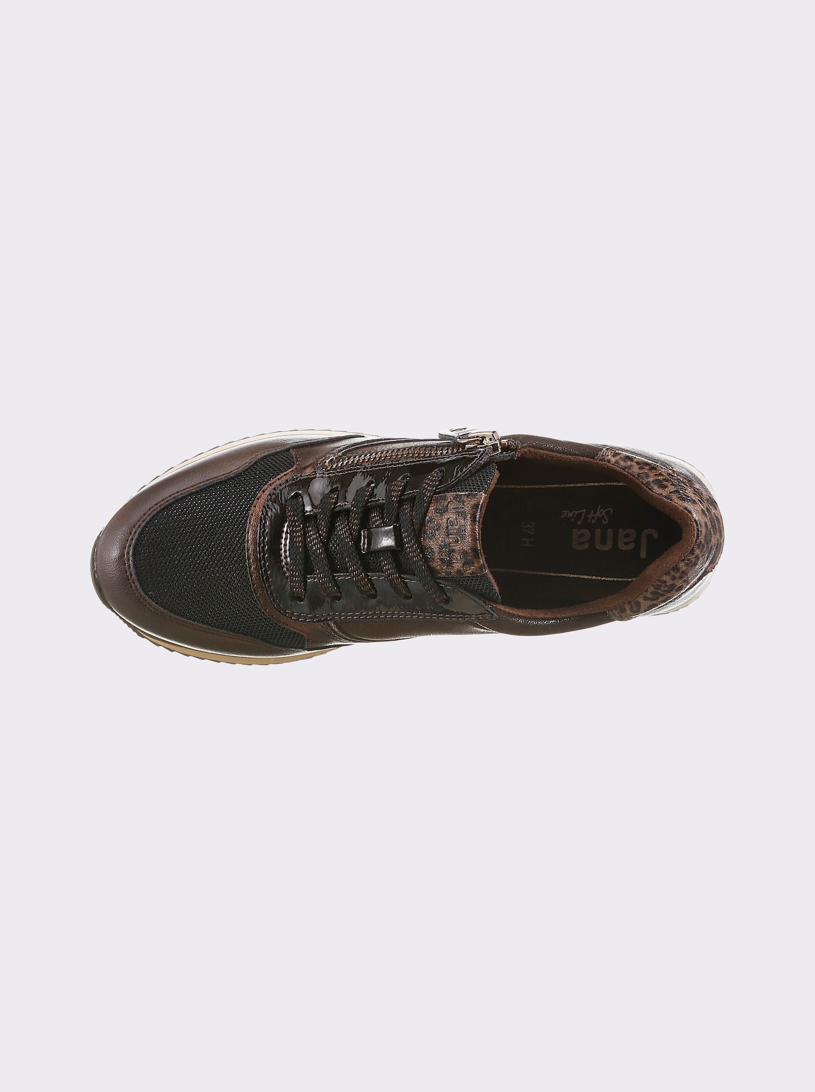 Jana Sneaker mit Zipper - schoko