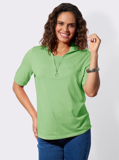 Poloshirt mit 2-in-1-Optik - reseda