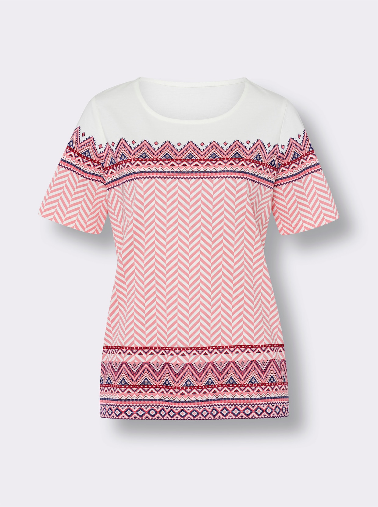 Shirt met korte mouwen - flamingo/ecru bedrukt