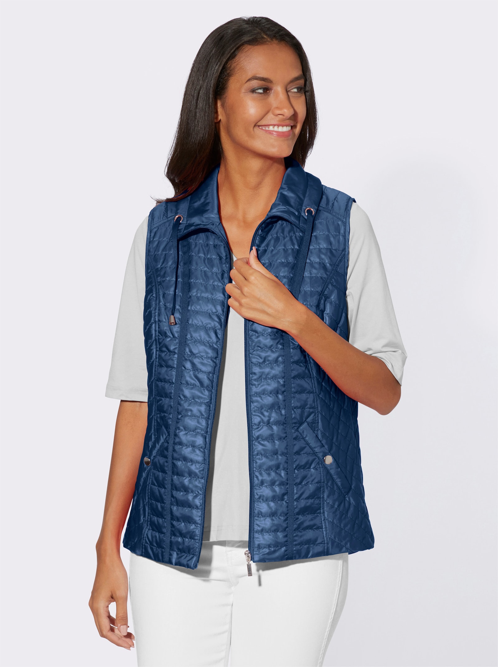 Steppweste mit leichter Wattierung - jeansblau