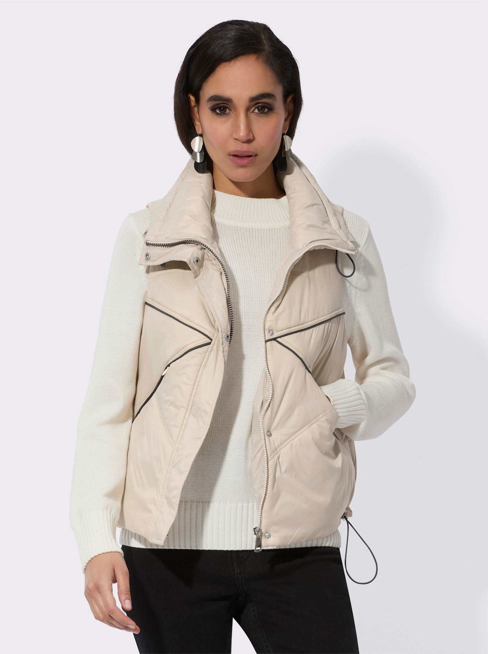 Steppweste - sand-graphit