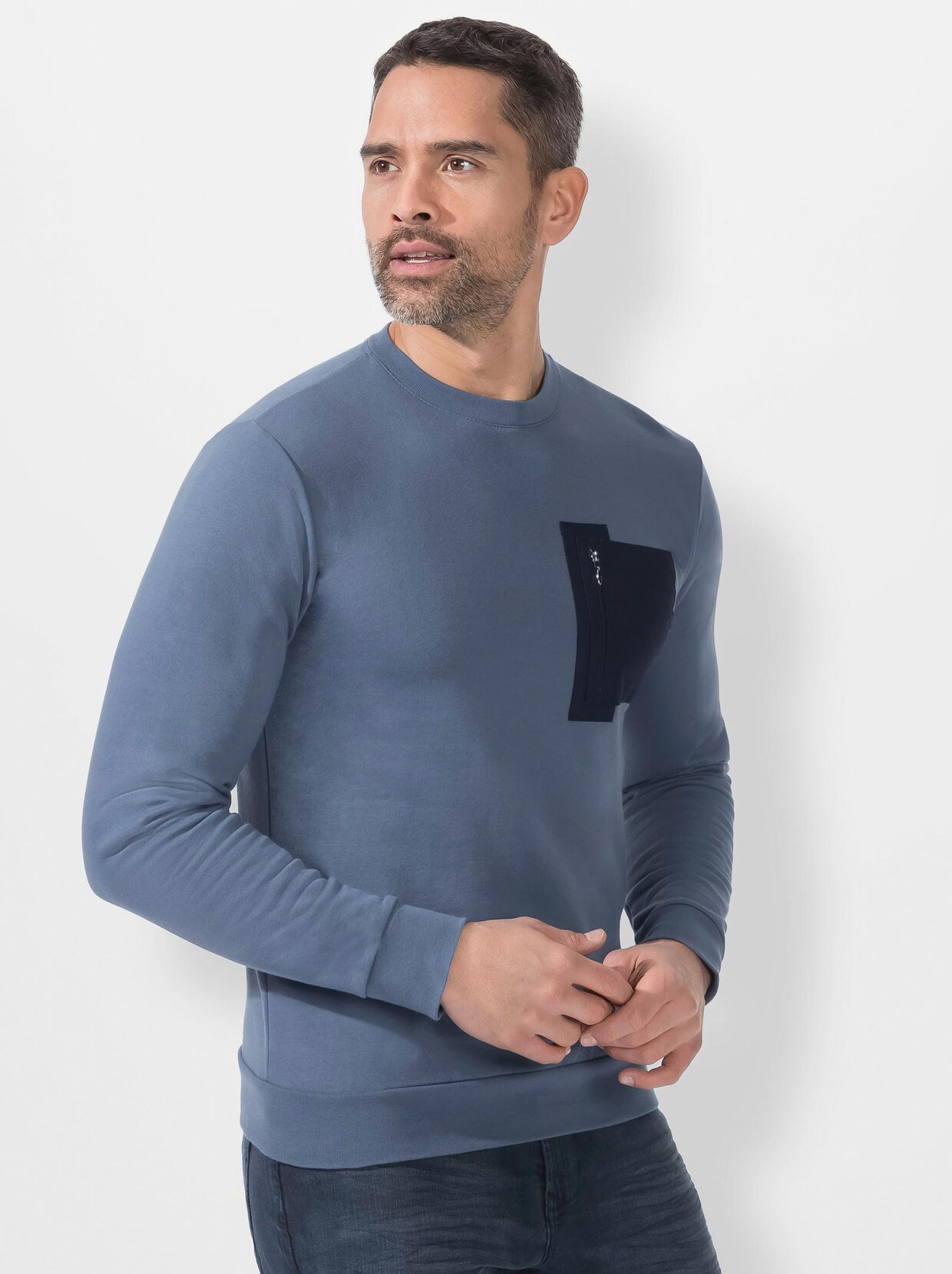 Marco Donati Sweatshirt - rauchblau