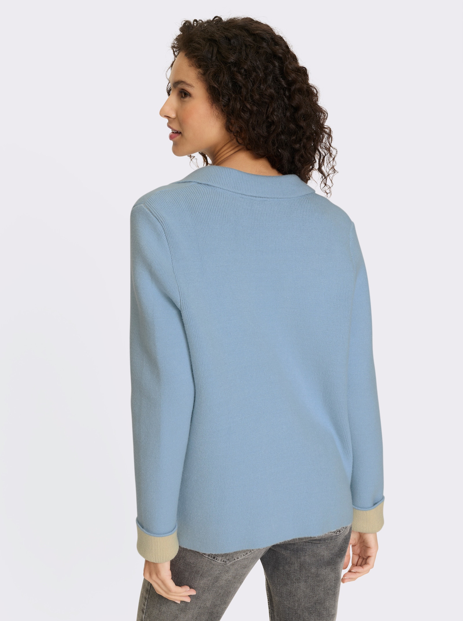 heine Cardigan in Two-tone-Optik - eisblau