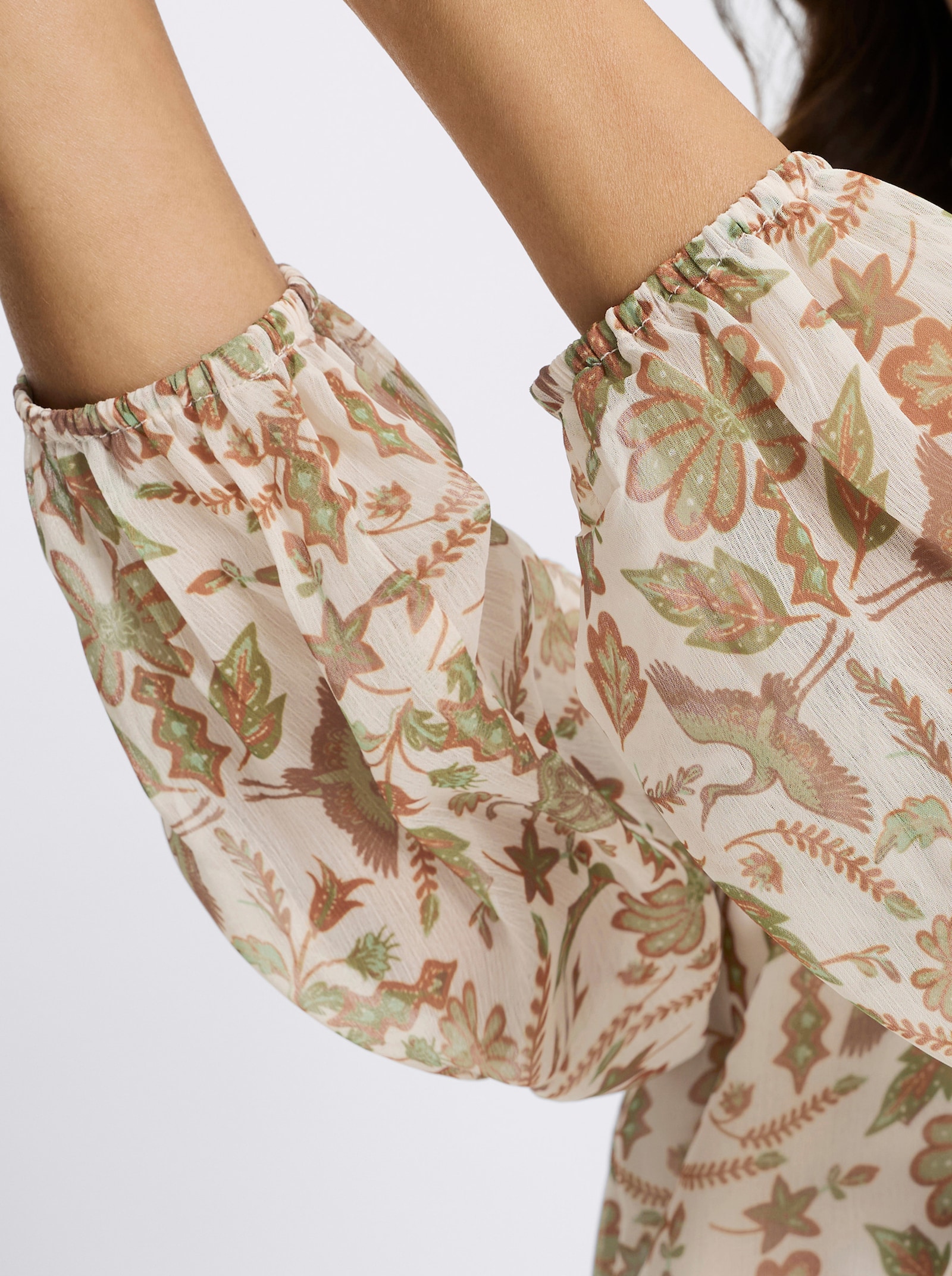 Druckkleid - schilf-champagner-bedruckt