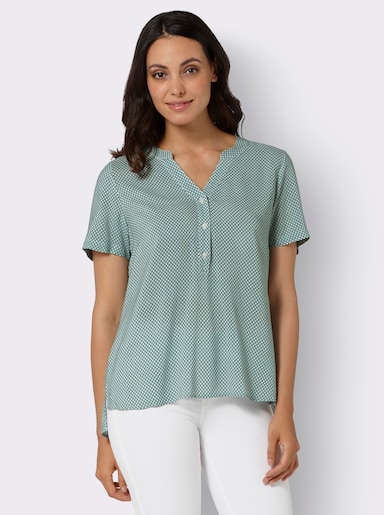 Schlupfbluse im Minimaldessin, aus Viskose - kalkmint-graphit-bedruckt
