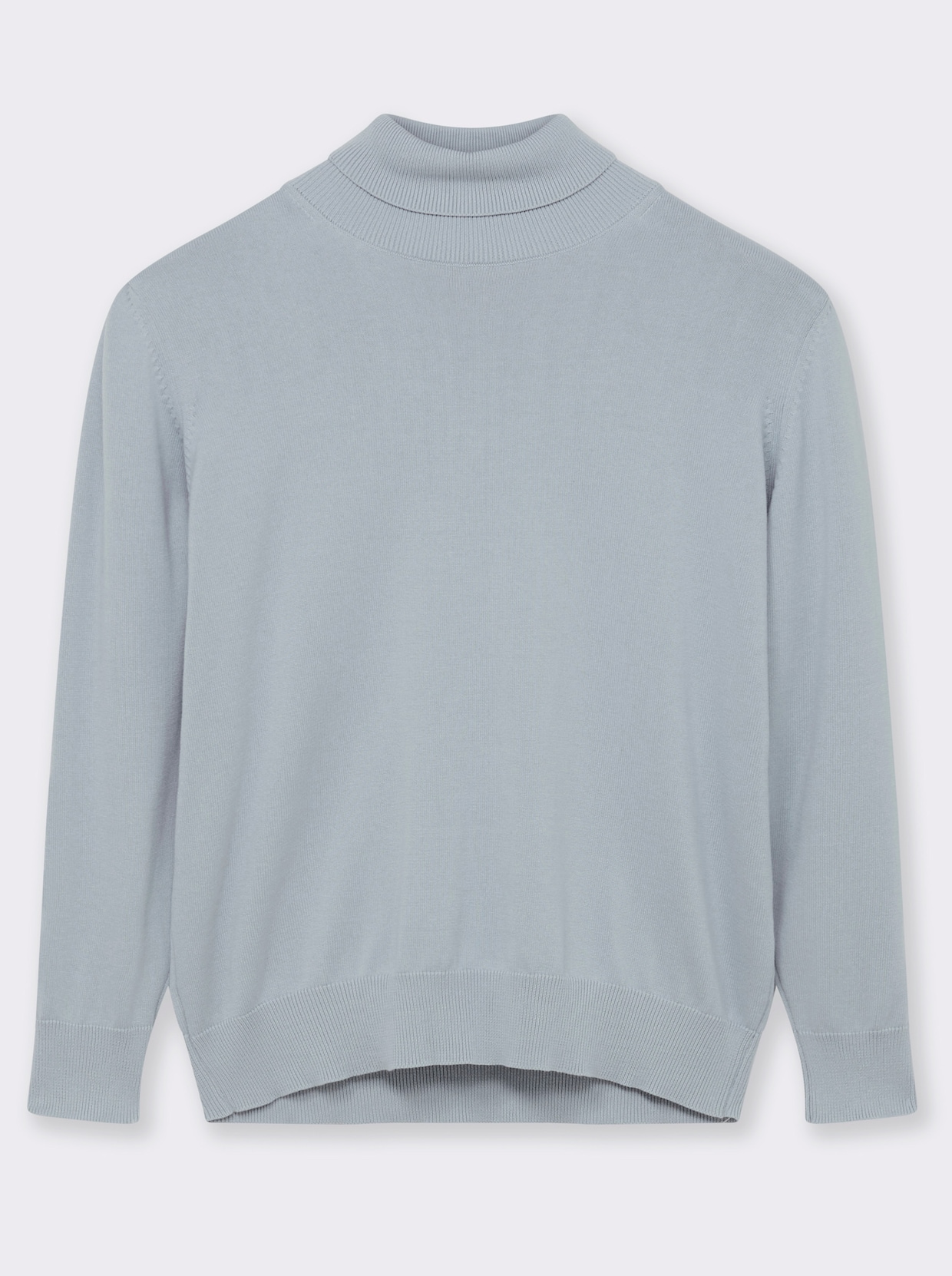 Rollkragenpullover aus reiner Baumwolle - bleu