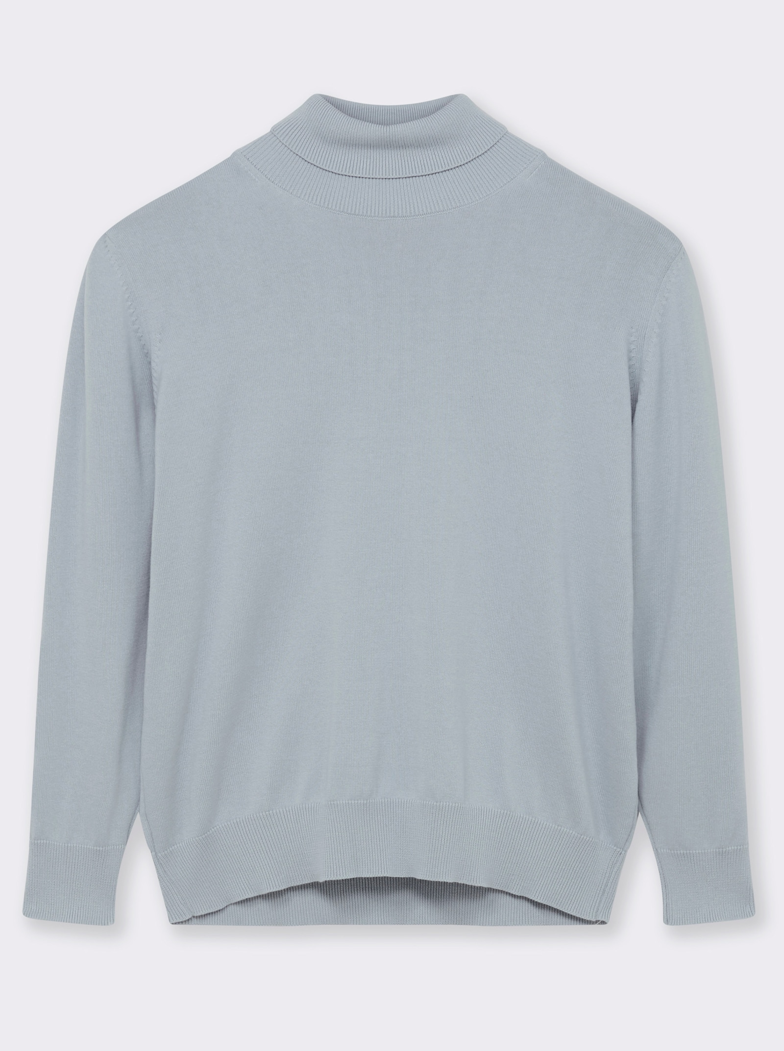 Rollkragenpullover aus reiner Baumwolle - bleu