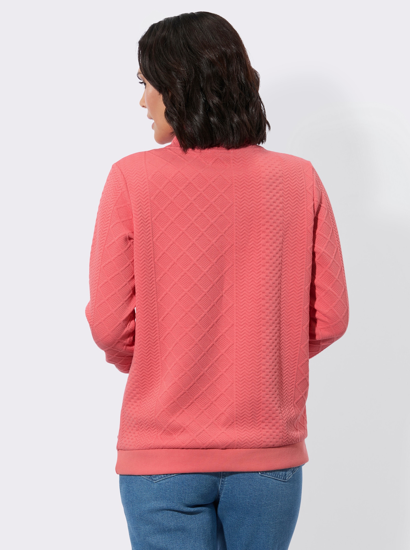 Sweatshirt mit überlappendem Stehkragen - flamingo