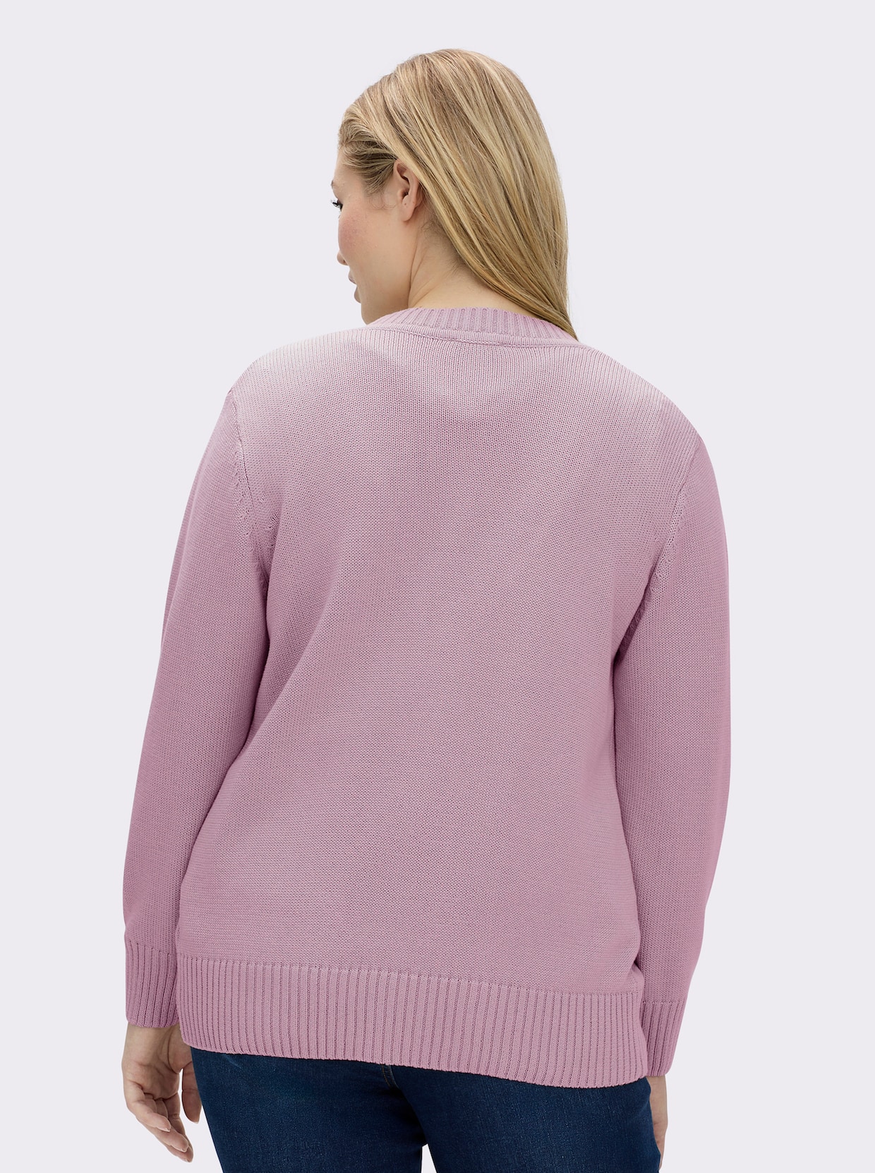 Strickjacke mit farblich abgestimmten Knöpfen - altrosé