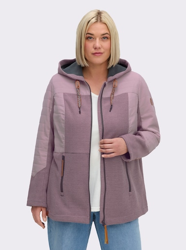 Übergangsjacke im Mix aus Fleece und Stepp - mauve