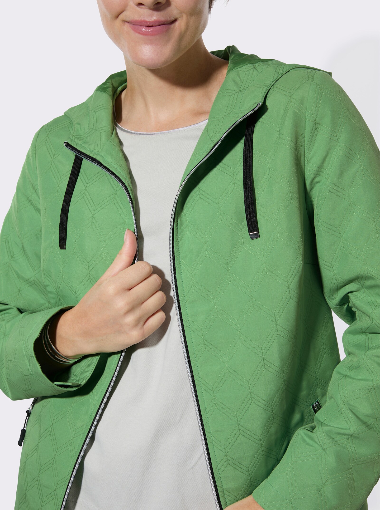 Steppjacke mit Krempelfunktion - apfel