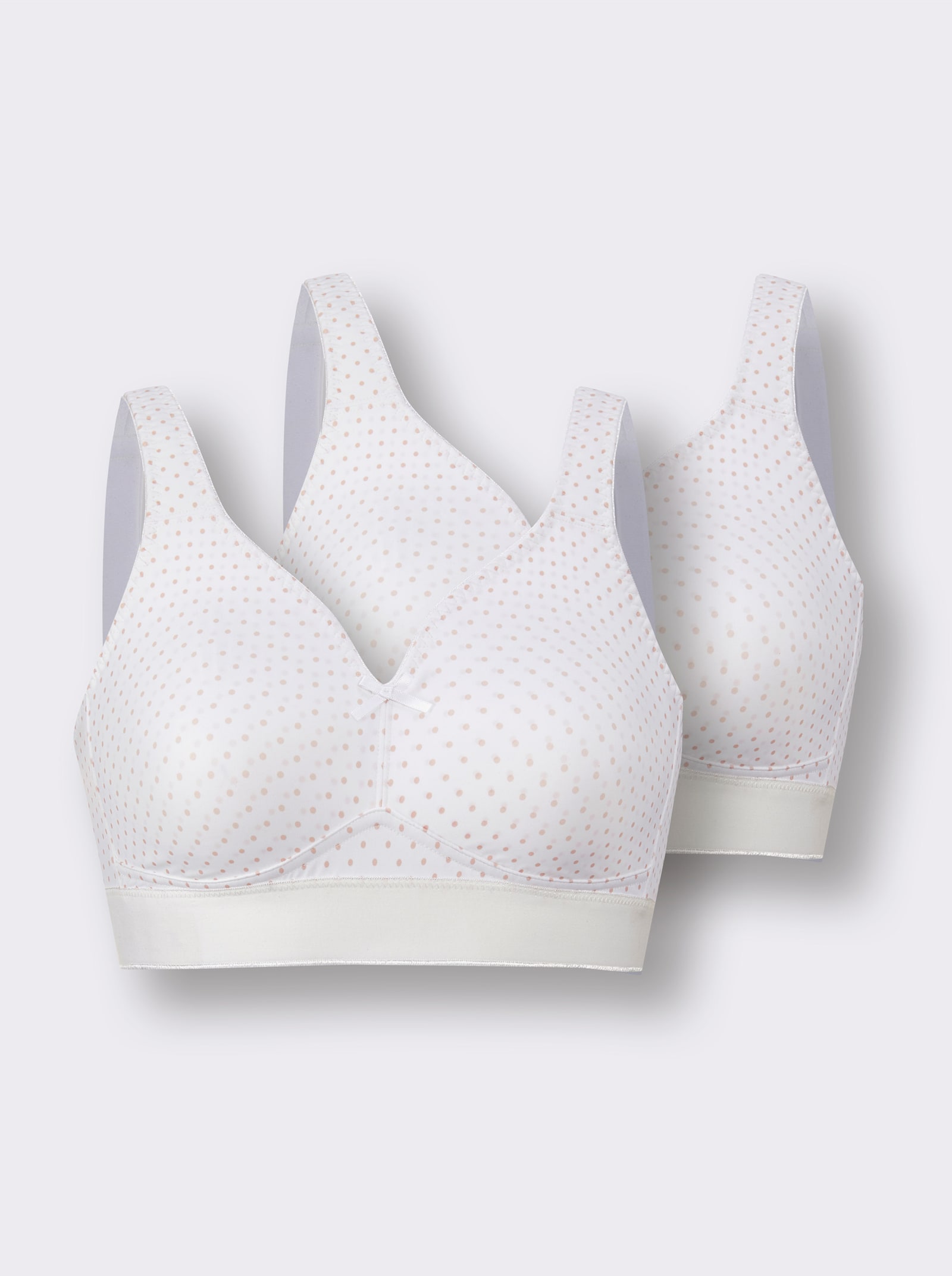 wäschepur Comfortbeha zonder beugel in set van 2 - wit geprint