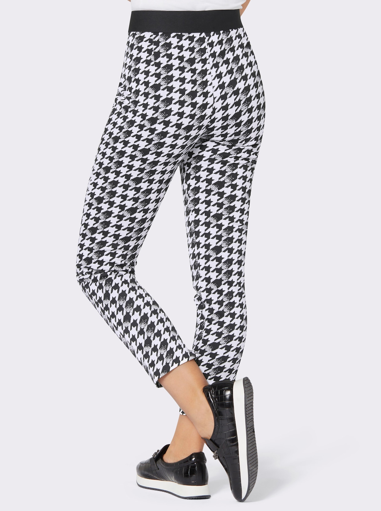 Broek met print - zwart/ecru geprint