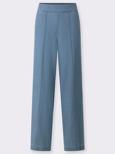  High waist jeans met wijde pijpen - blue-bleached