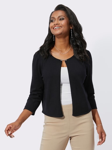 Bolero mit Zierspange - schwarz