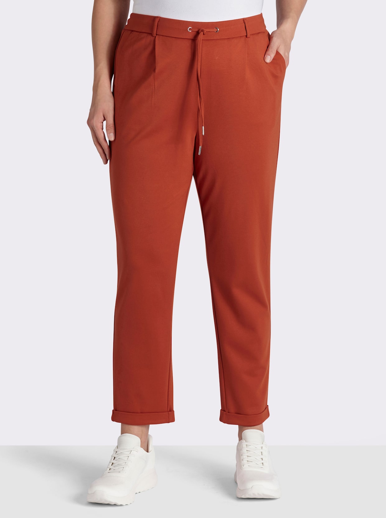 Jogg Pants in Interlock-Qualität - rostrot