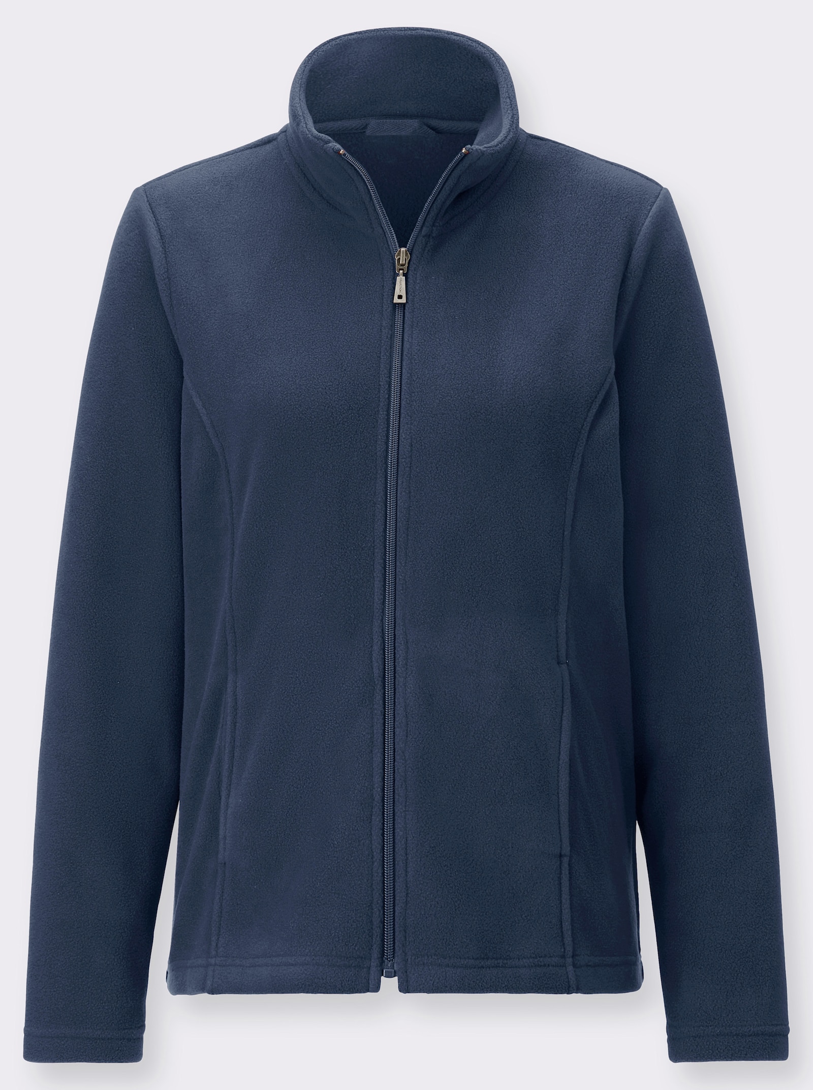 Fleecejacke mit Umlegekragen - dunkelblau