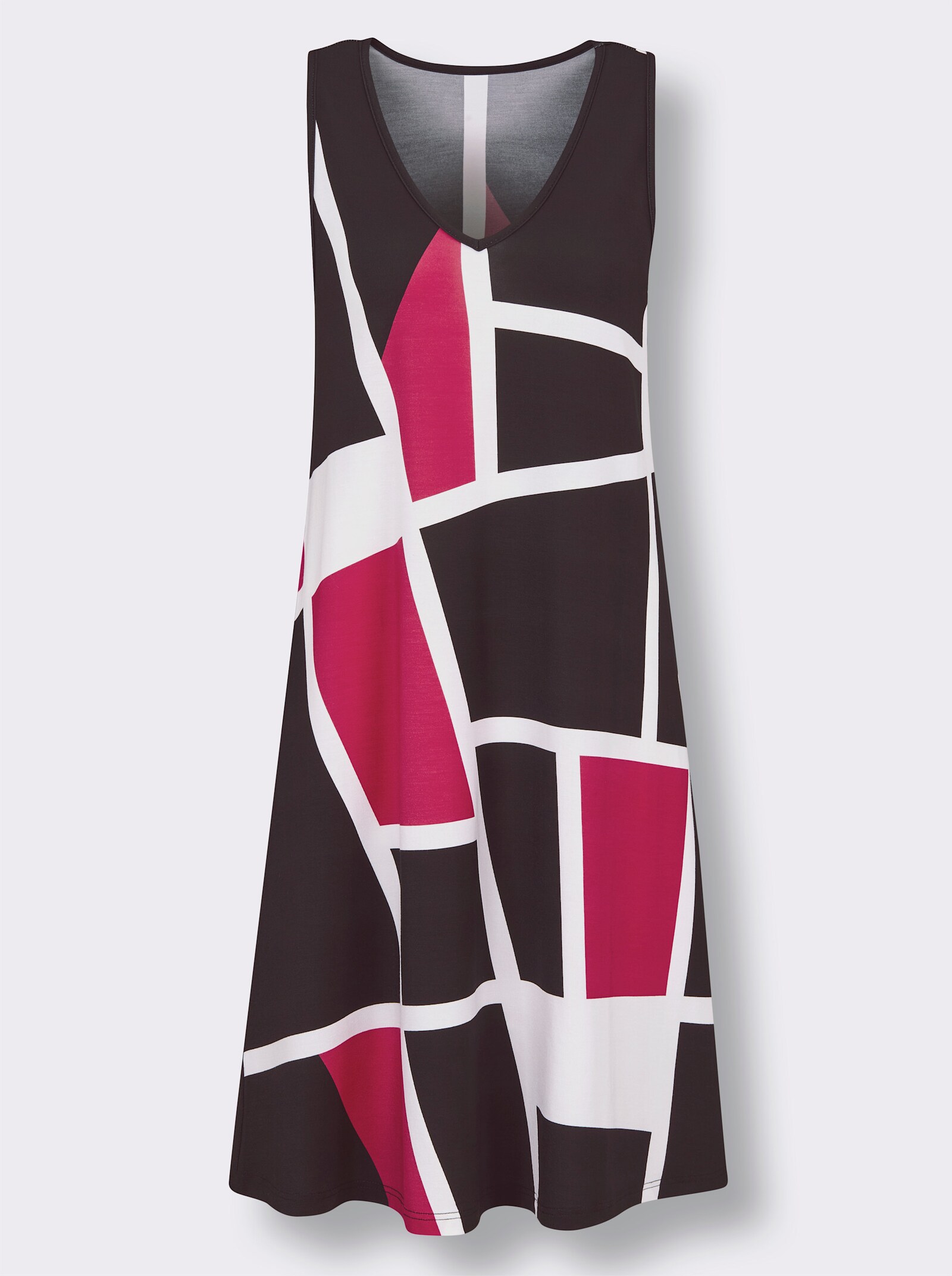 feel good Sommerkleid mit Grafik-Druck - schwarz-pink