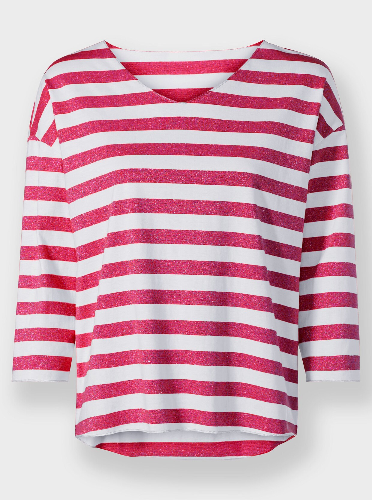 heine T-shirt - fuchsia-blanc à rayures