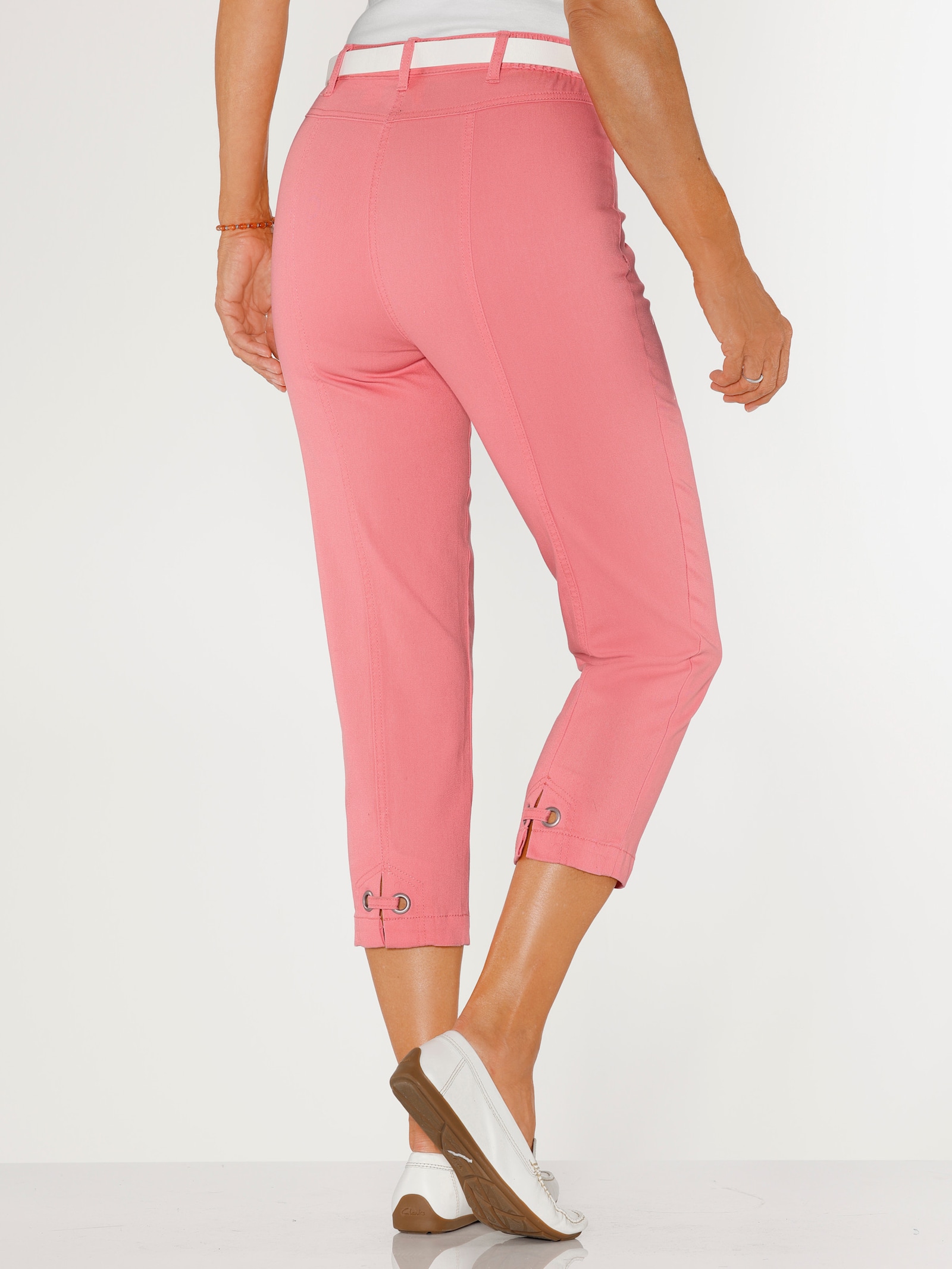 7/8-Jeans mit dekorativem Beinabschluss - flamingo